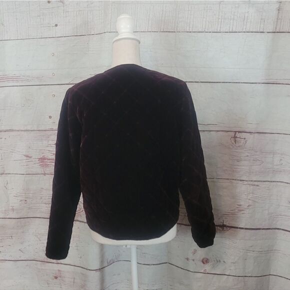 Eileen Fisher Quilted Velvet Jacket Size Small - Picture 2 of 5